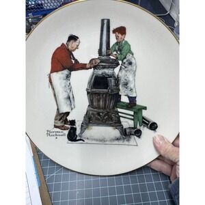 norman rockwell gorham plate 1979  Four Seasons  Coal Season Is Coming